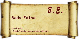 Bada Edina névjegykártya